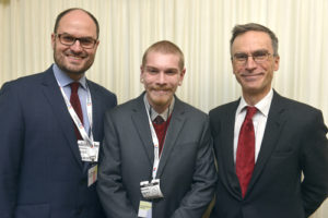 The FWD’s James Bielby (left) and Luke 'Fred' Ellingworth (centre) of Booker Trowbridge, with Andrew Murrison MP.